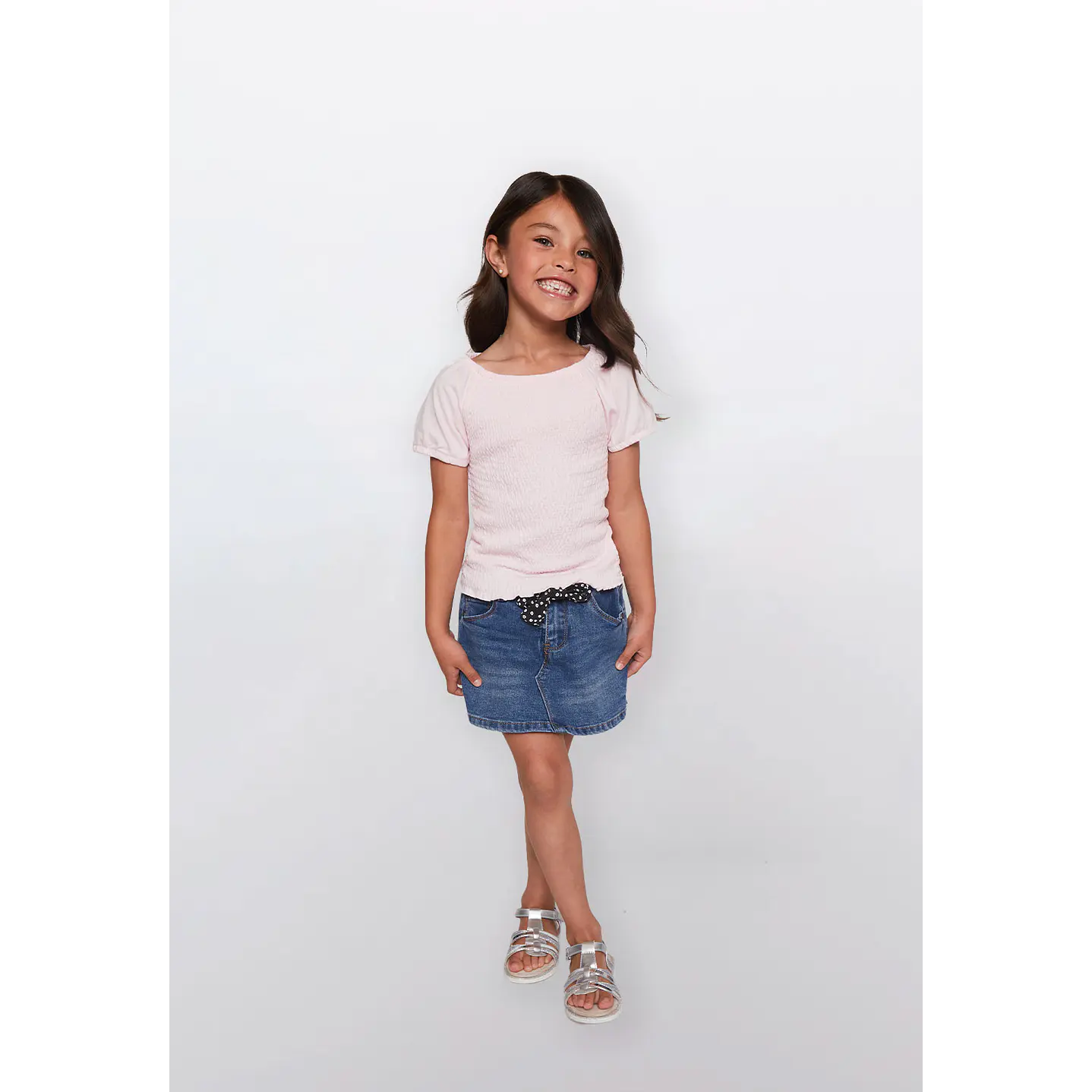 Polera Niña Raglan Panal Rosado Familyshop 2