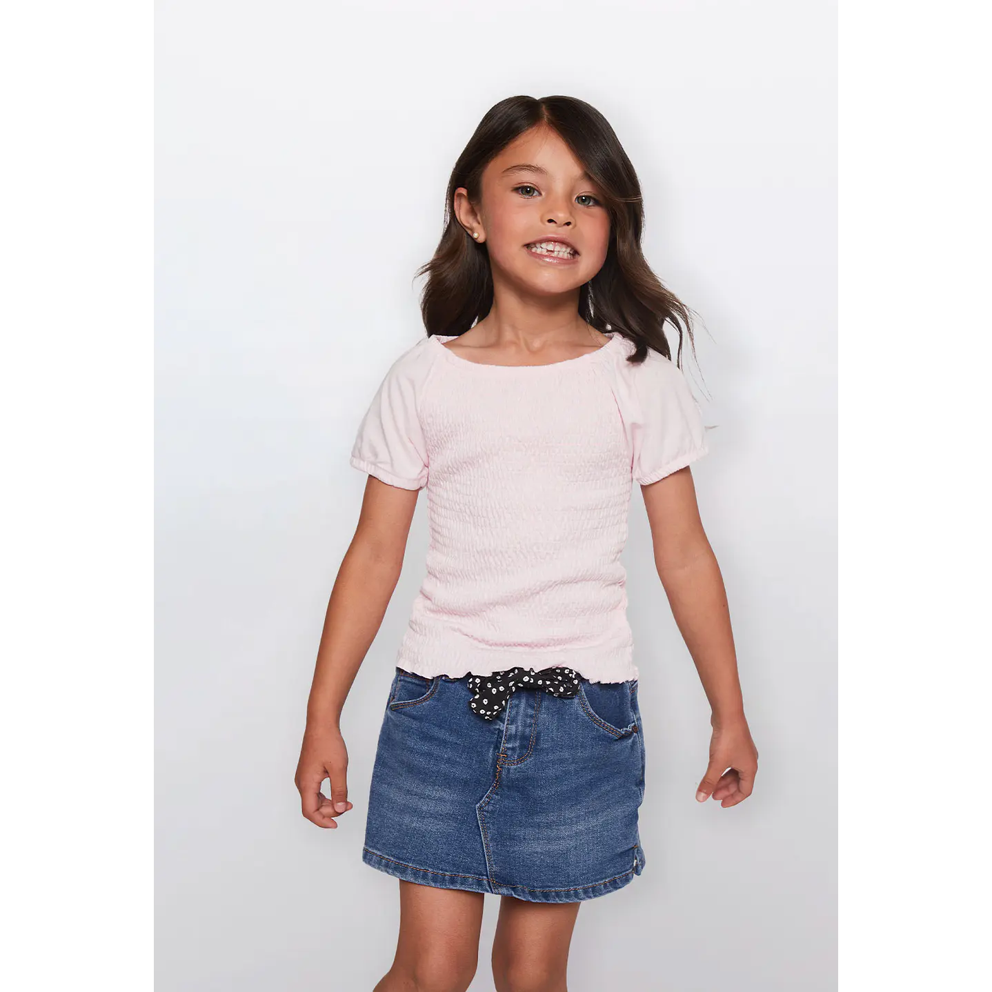 Polera Niña Raglan Panal Rosado Familyshop 1