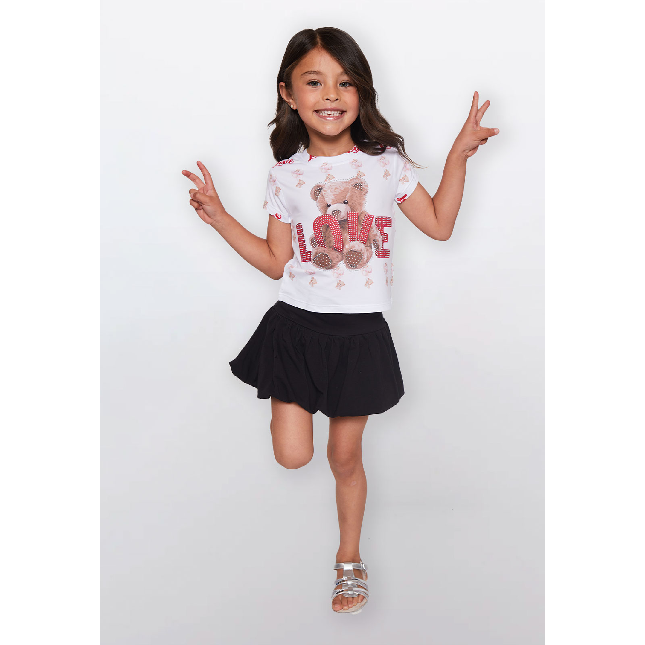 Polera Oso Love Niña Blanco Familyshop 2