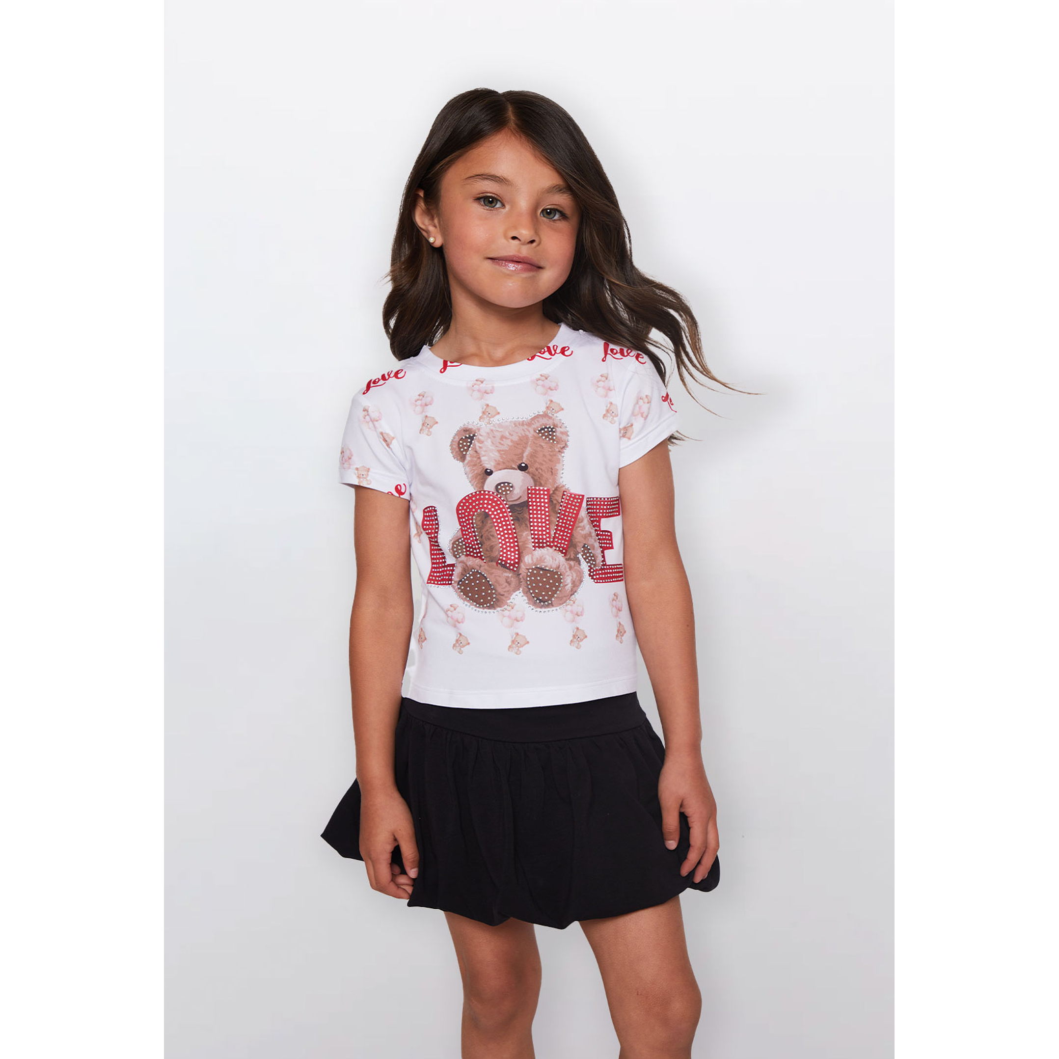 Polera Oso Love Niña Blanco Familyshop 1