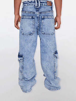 Jeans Cargo Niña Azul Familyshop