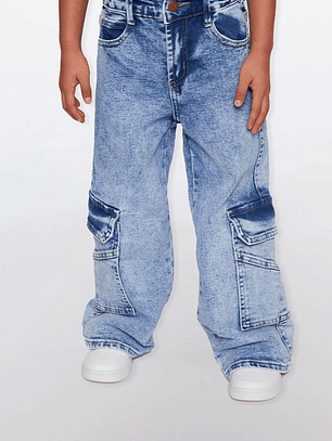 Jeans Cargo Niña Azul Familyshop