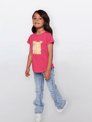 Polera Niña Puff Summer Fucsia Familyshop
