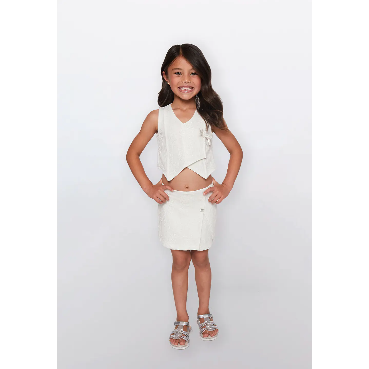 Vest Niña Brillos Blanco Familyshop 2