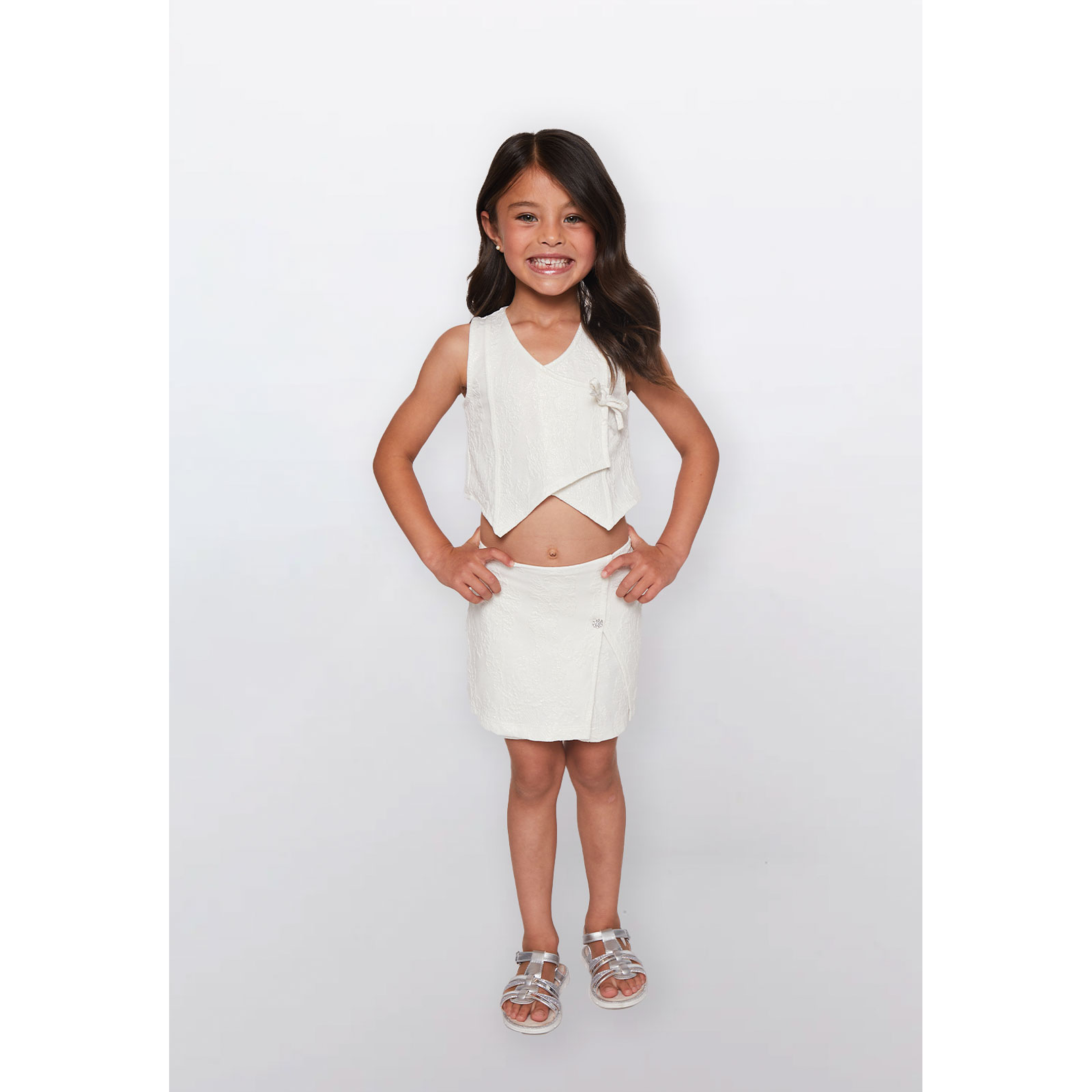Vest Niña Brillos Blanco Familyshop 2