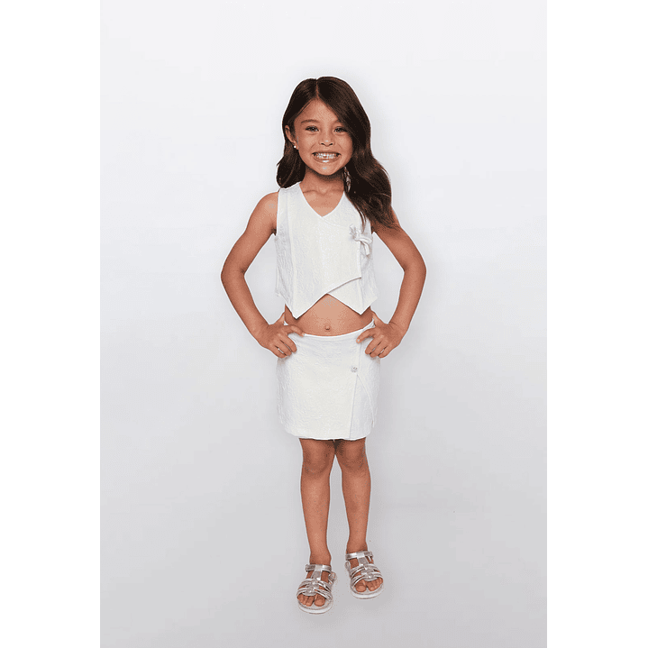 Vest Niña Brillos Blanco Familyshop 2