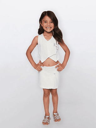 Vest Niña Brillos Blanco Familyshop