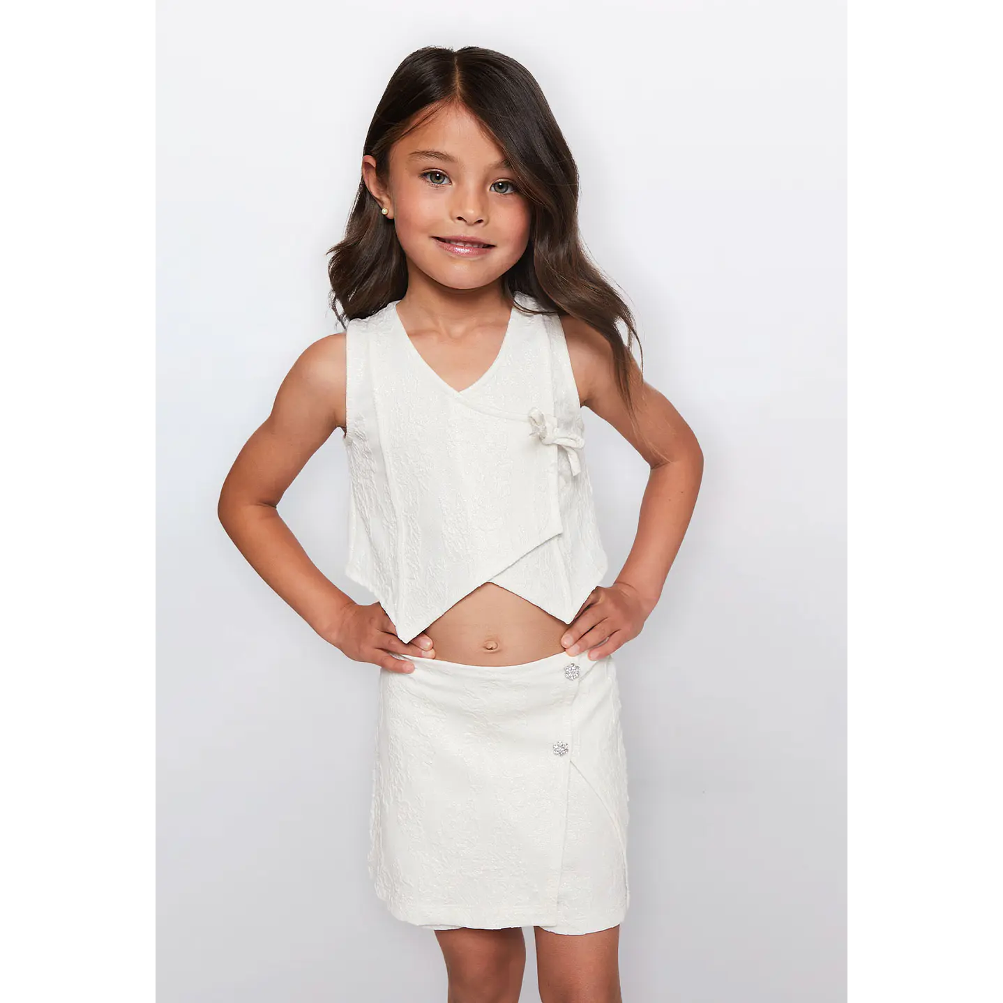 Vest Niña Brillos Blanco Familyshop 1
