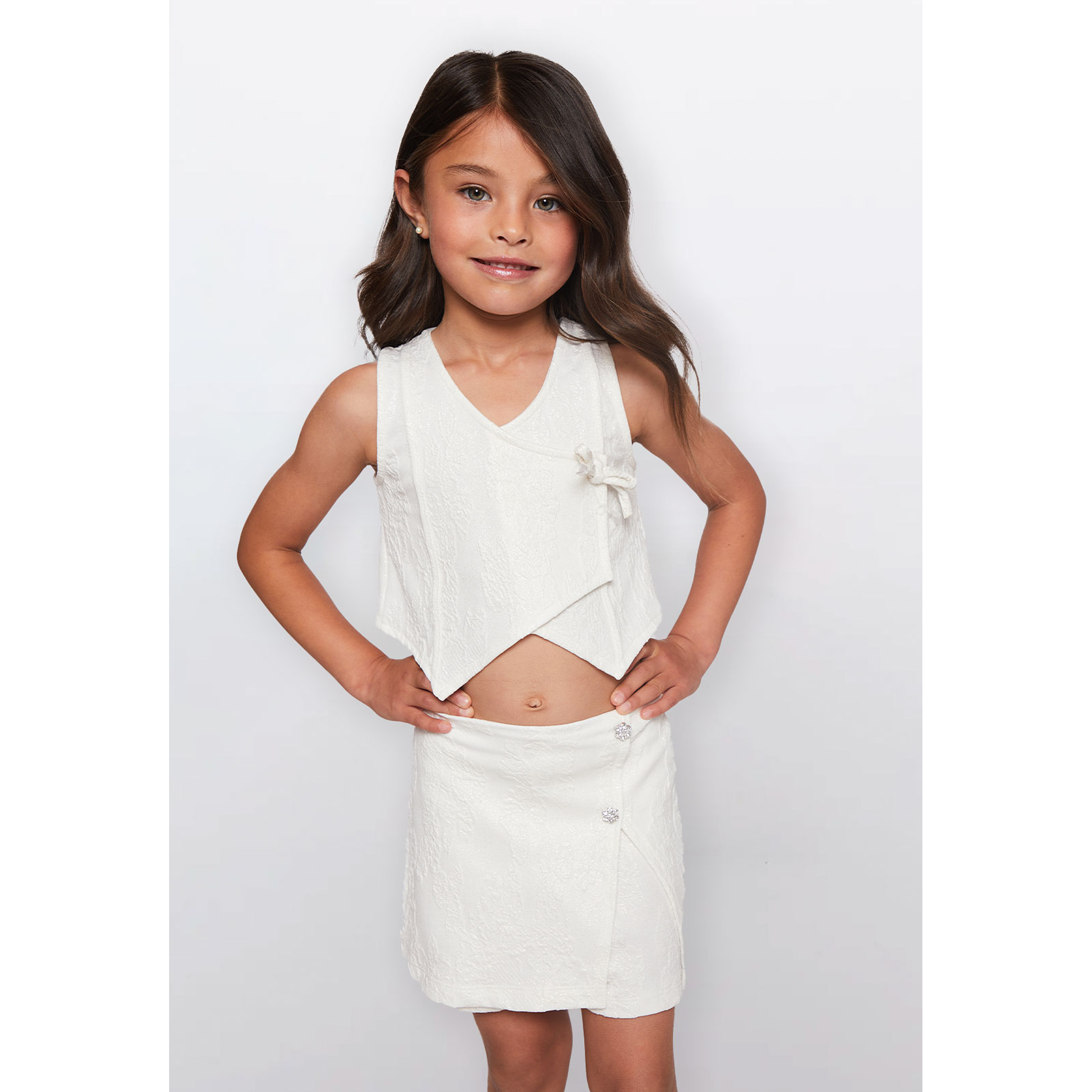 Vest Niña Brillos Blanco Familyshop 1