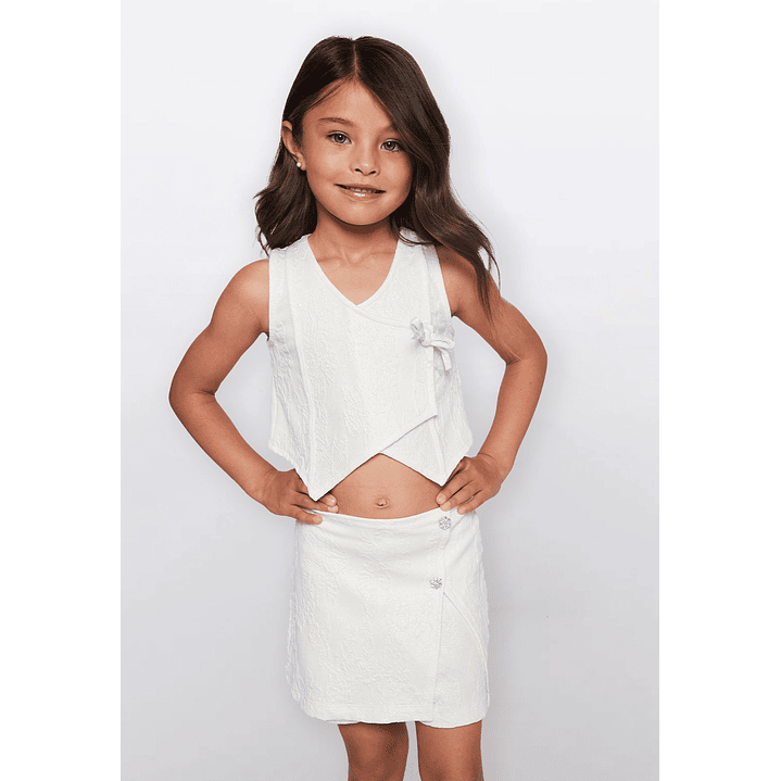 Vest Niña Brillos Blanco Familyshop 1