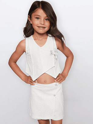 Vest Niña Brillos Blanco Familyshop