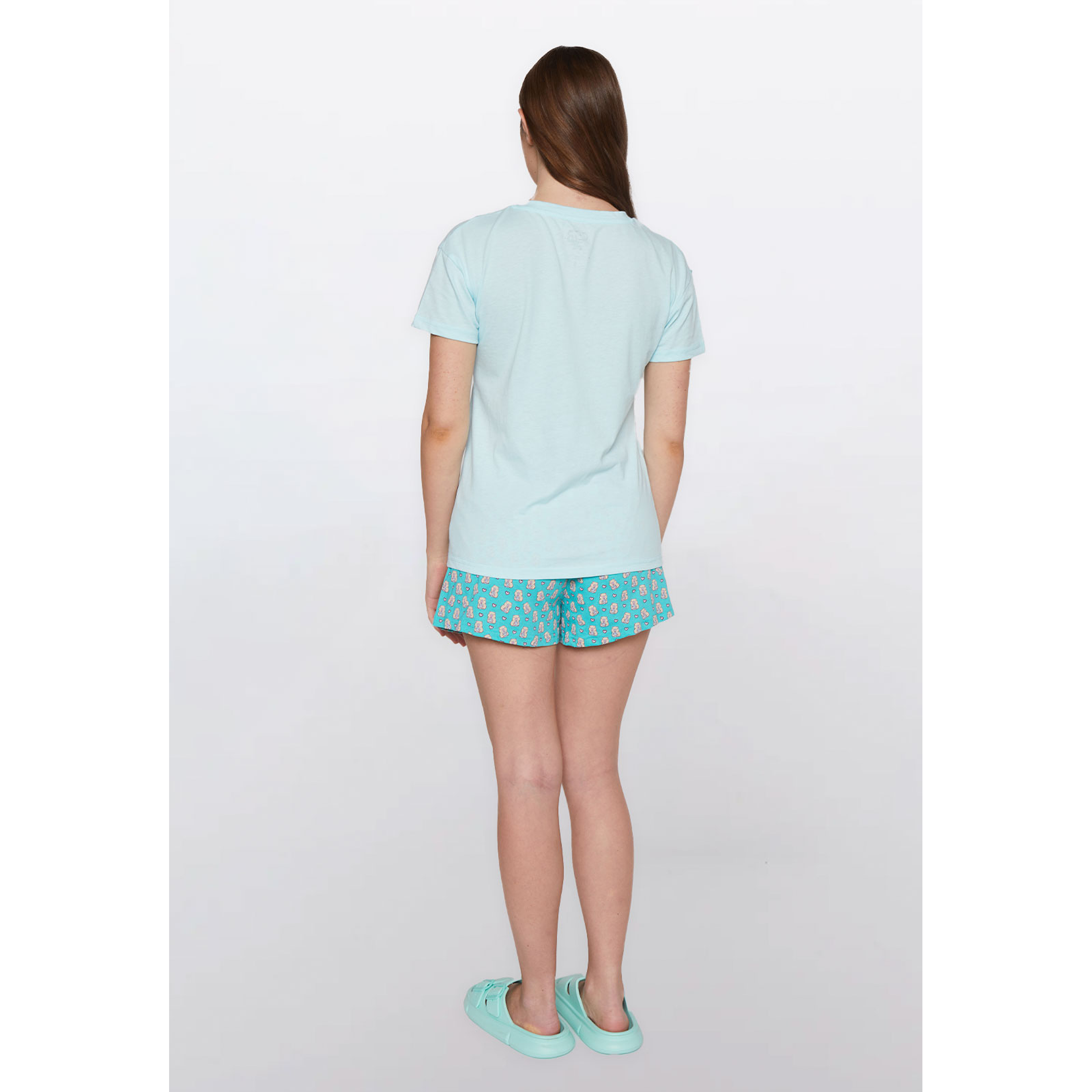 Pijama Corto Capibara Mujer Celeste Familyshop 4