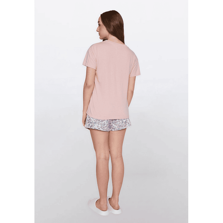 Pijama Corto Mujer Rosado Familyshop 3