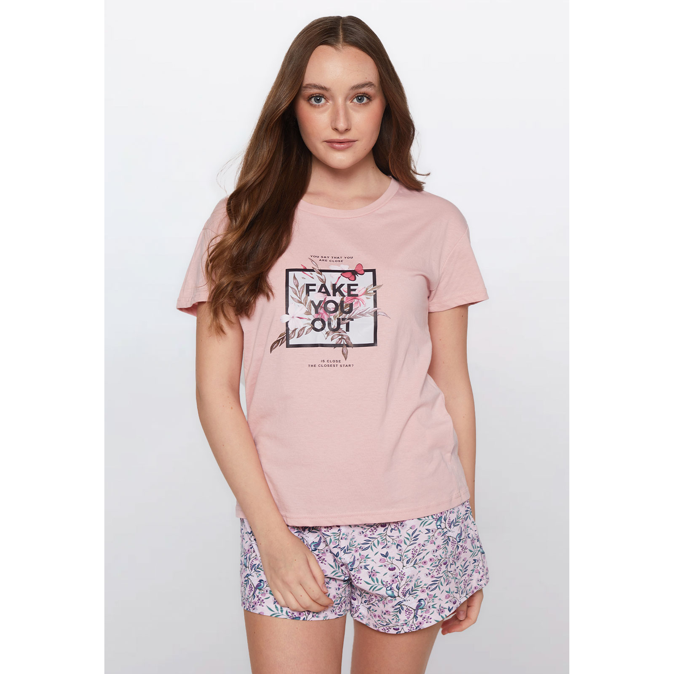 Pijama Corto Mujer Rosado Familyshop 2