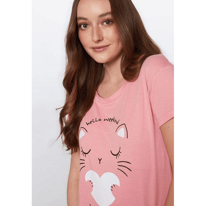 Pijama Corto Fox Mujer Rosado Familyshop 4