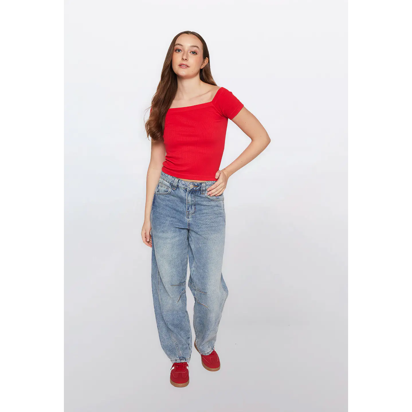 Polera Mujer Manga Corta Rojo Familyshop 2