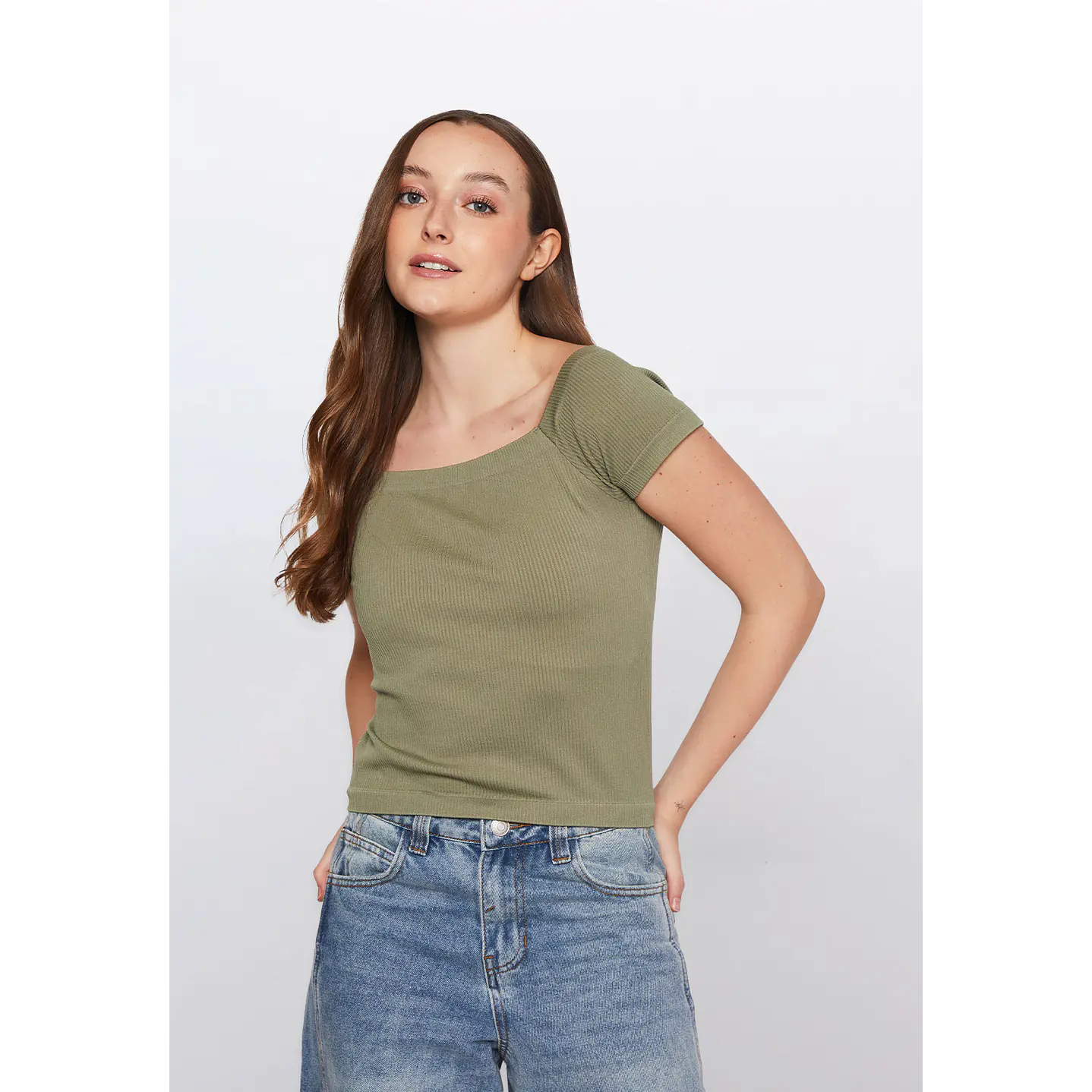 Polera Mujer Escote Verde Familyshop 1