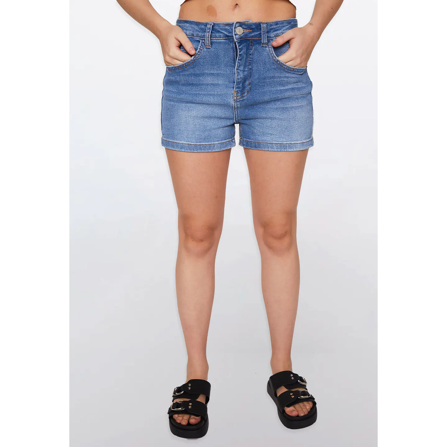 Short Mujer Tiro Alto Azul Familyshop 1
