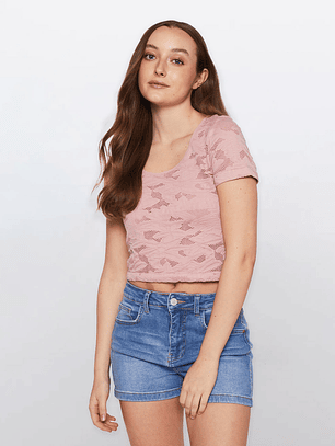 Polera Mujer Seamless Rosado Familyshop