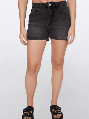 Short Mujer Tiro Alto Negro Familyshop