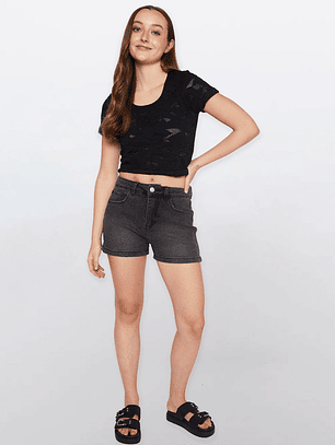 Polera Mujer Seamless Negro Familyshop