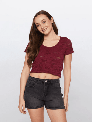 Polera Mujer Seamless Burdeo Familyshop