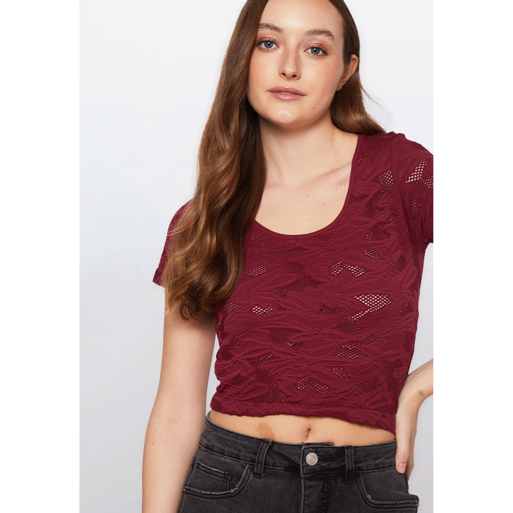 Polera Mujer Seamless Burdeo Familyshop 4