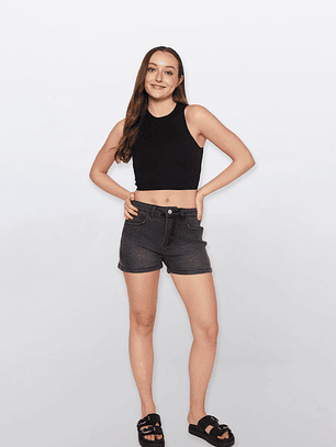 Polera Mujer Tanks Corta Negro Familyshop