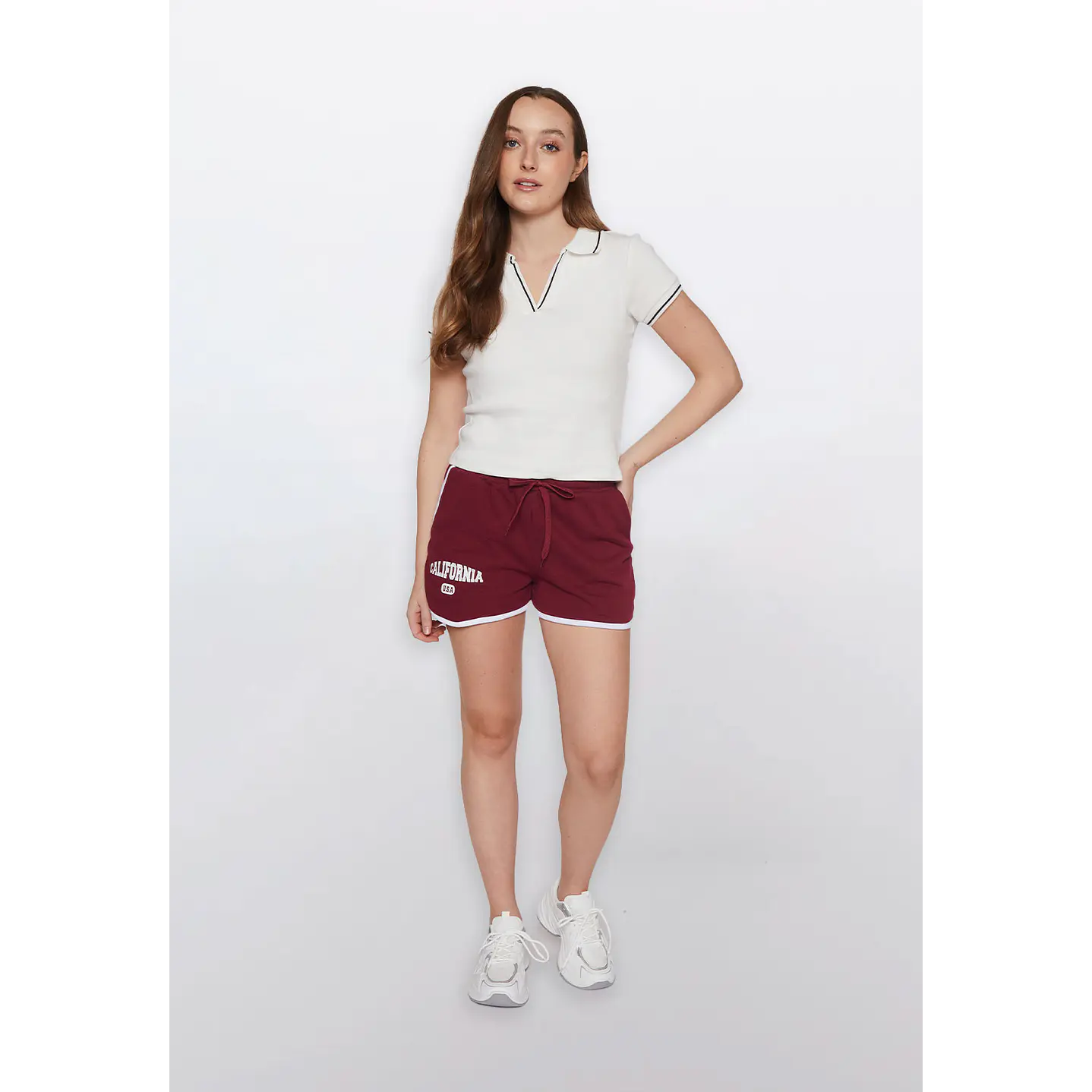 Short Mujer Tiro Alto Burdeo Familyshop 2