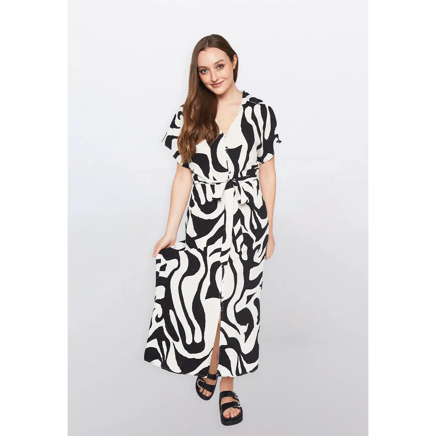 Vestido Mujer Manga Corta Negro Familyshop 1
