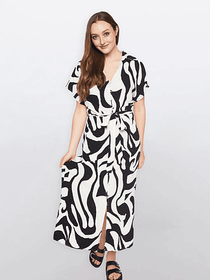 Vestido Mujer Manga Corta Negro Familyshop