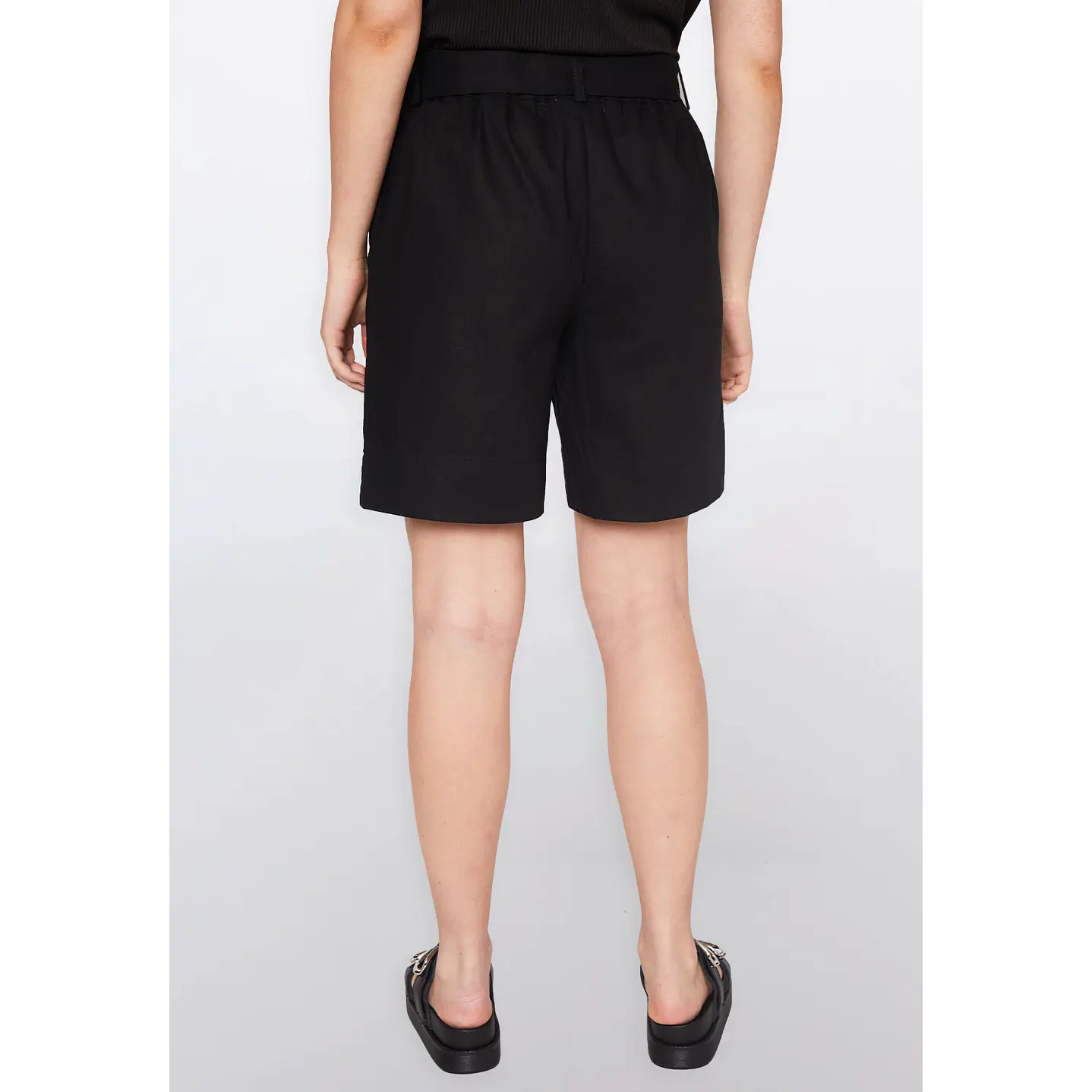 Short Mujer Lino Hebilla Negro Familyshop 3