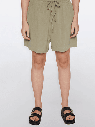 Short Mujer Chic Lino Verde Familyshop