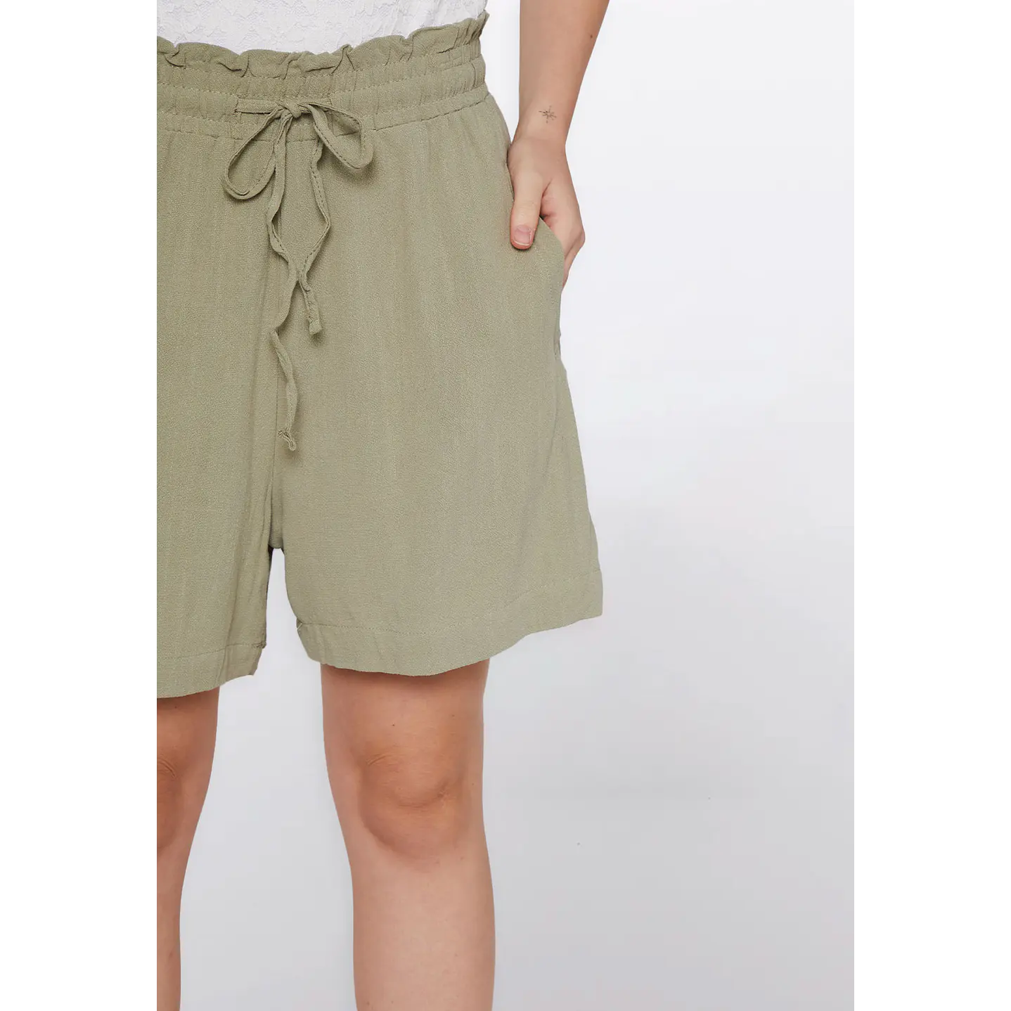 Short Mujer Chic Lino Verde Familyshop 4