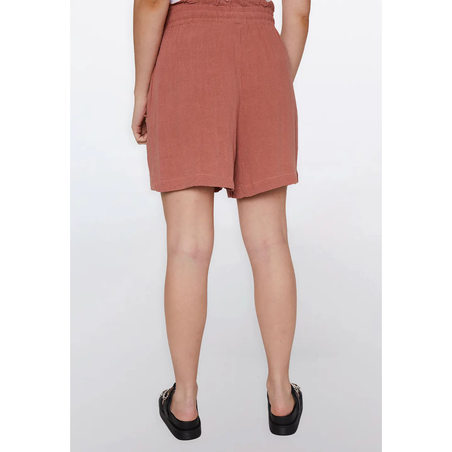 Short Mujer Chic Lino Ladrillo Familyshop 3