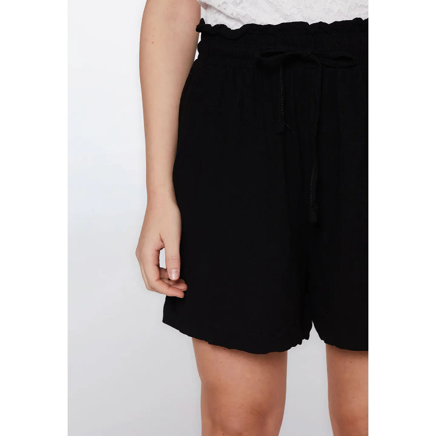 Short Mujer Chic Lino Negro Familyshop 4