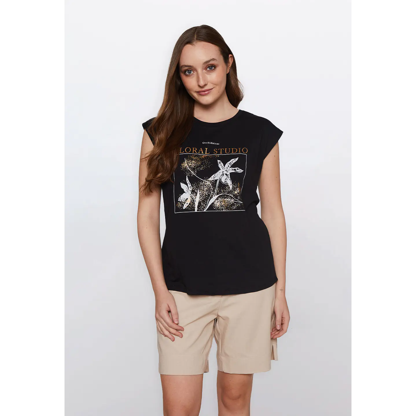 Polera Mujer Flores Negro Familyshop 1