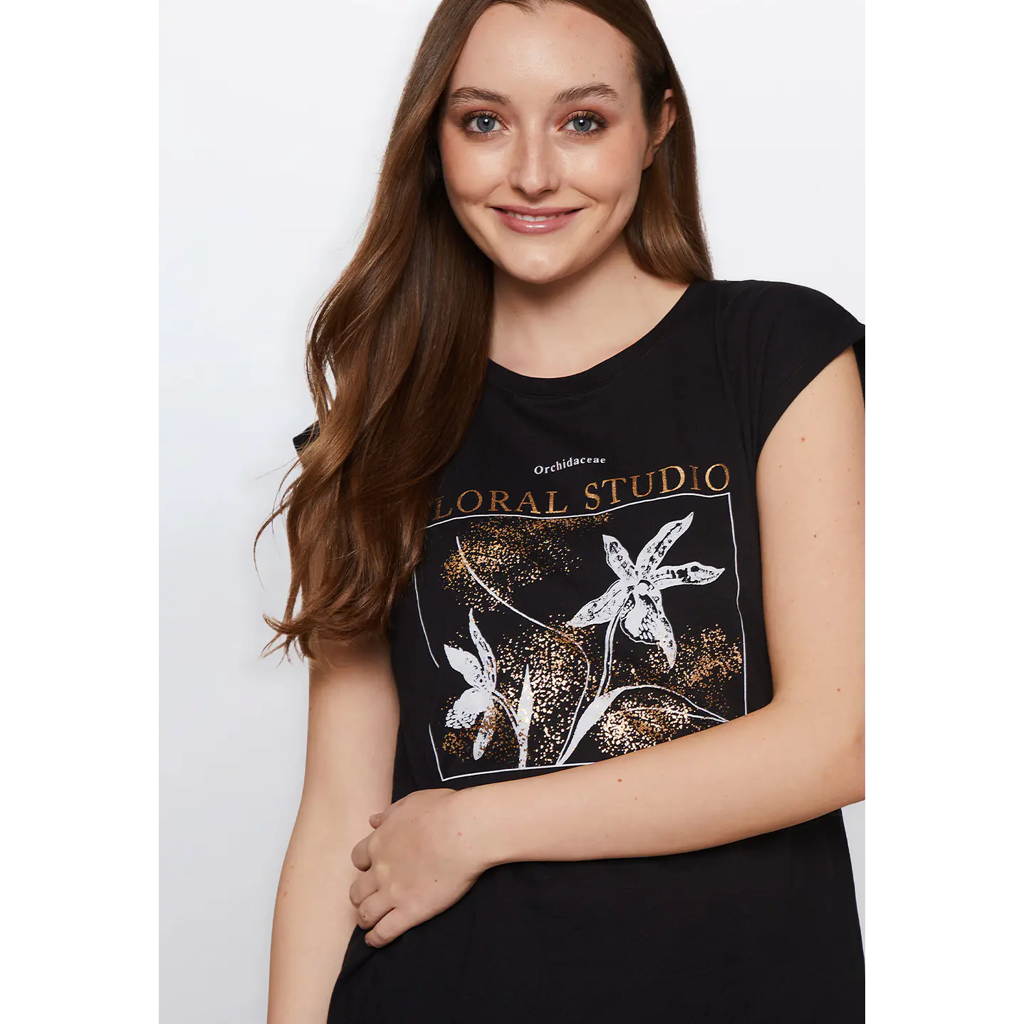 Polera Mujer Flores Negro Familyshop 4