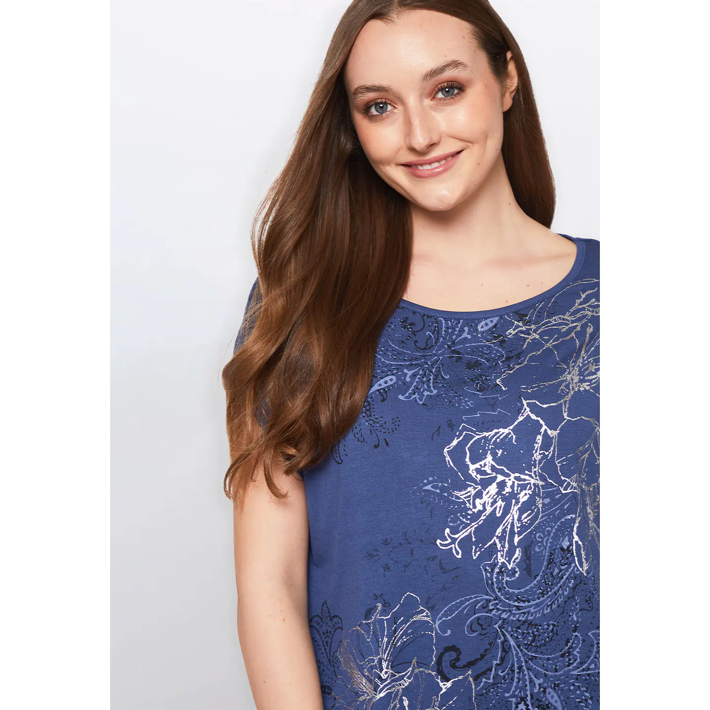 Polera Mujer Manga Corta Azul Familyshop 3
