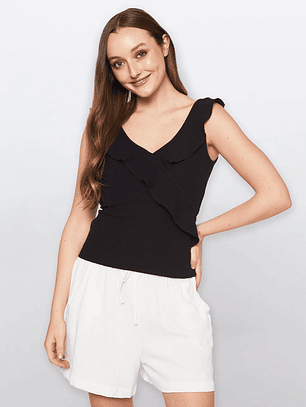 Polera Mujer Sin Mangas Negro Familyshop