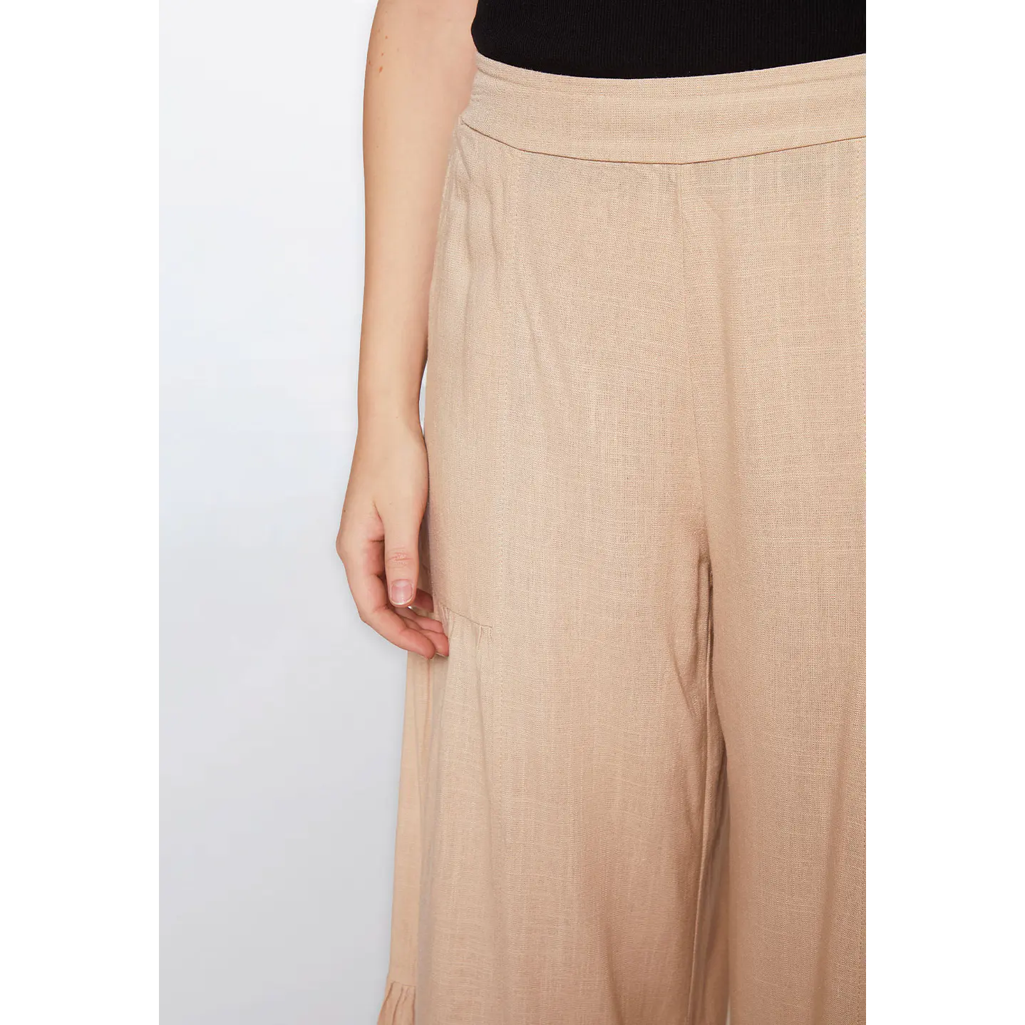 Pantalón Mujer Lino Cortes Beige Familyshop 4