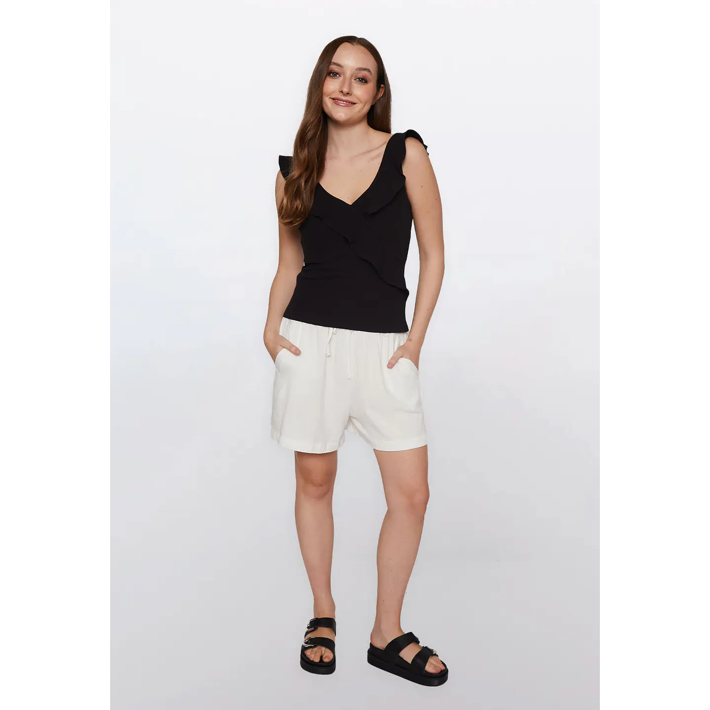 Short Mujer Chic Lino Crudo Familyshop 2