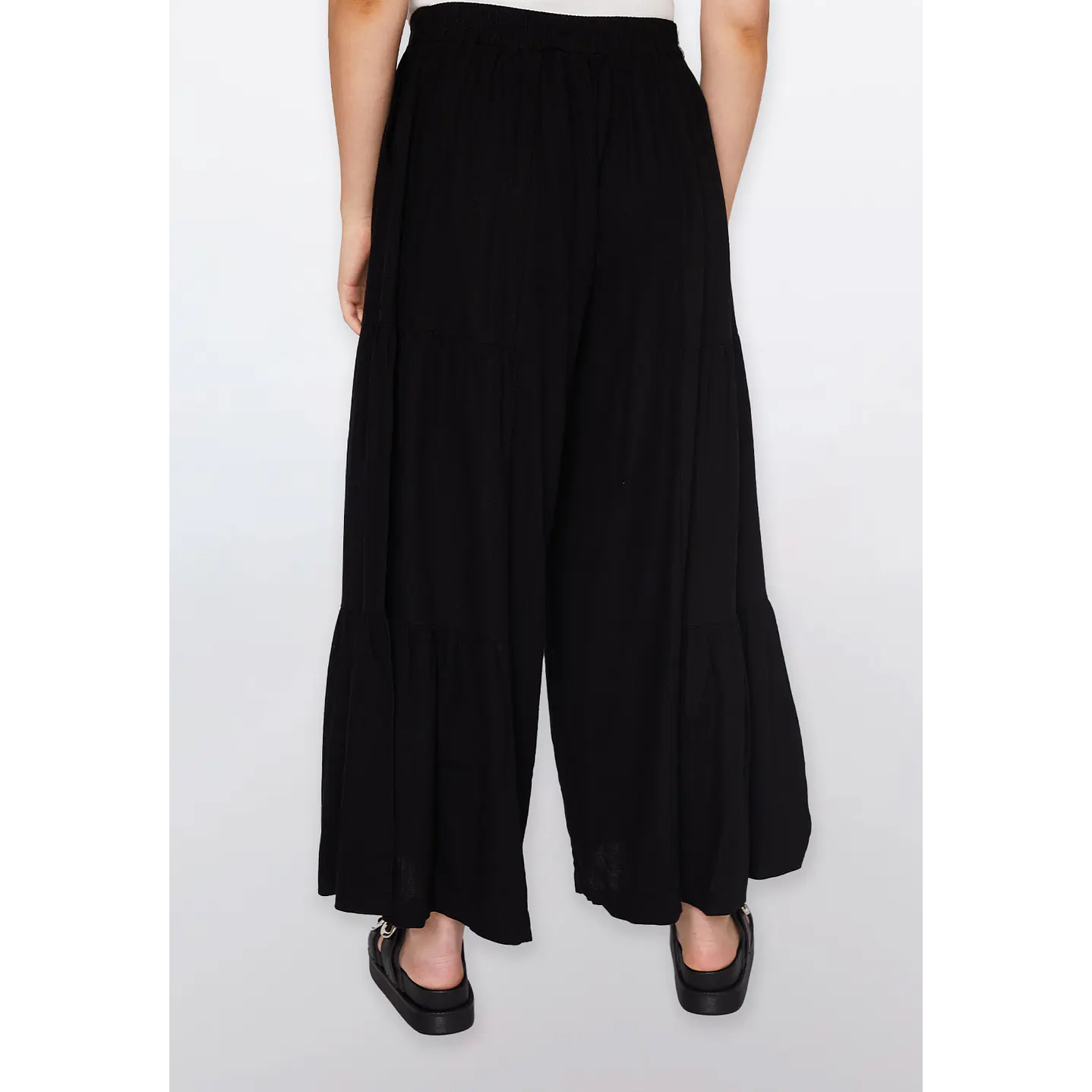 Pantalón Mujer Lino Cortes Negro Familyshop 3