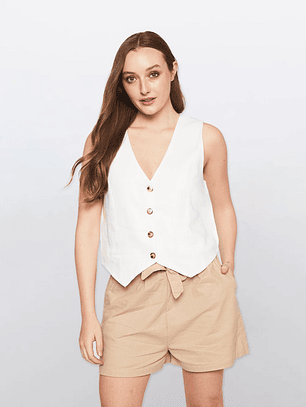 Vest Mujer Lino Crudo Familyshop