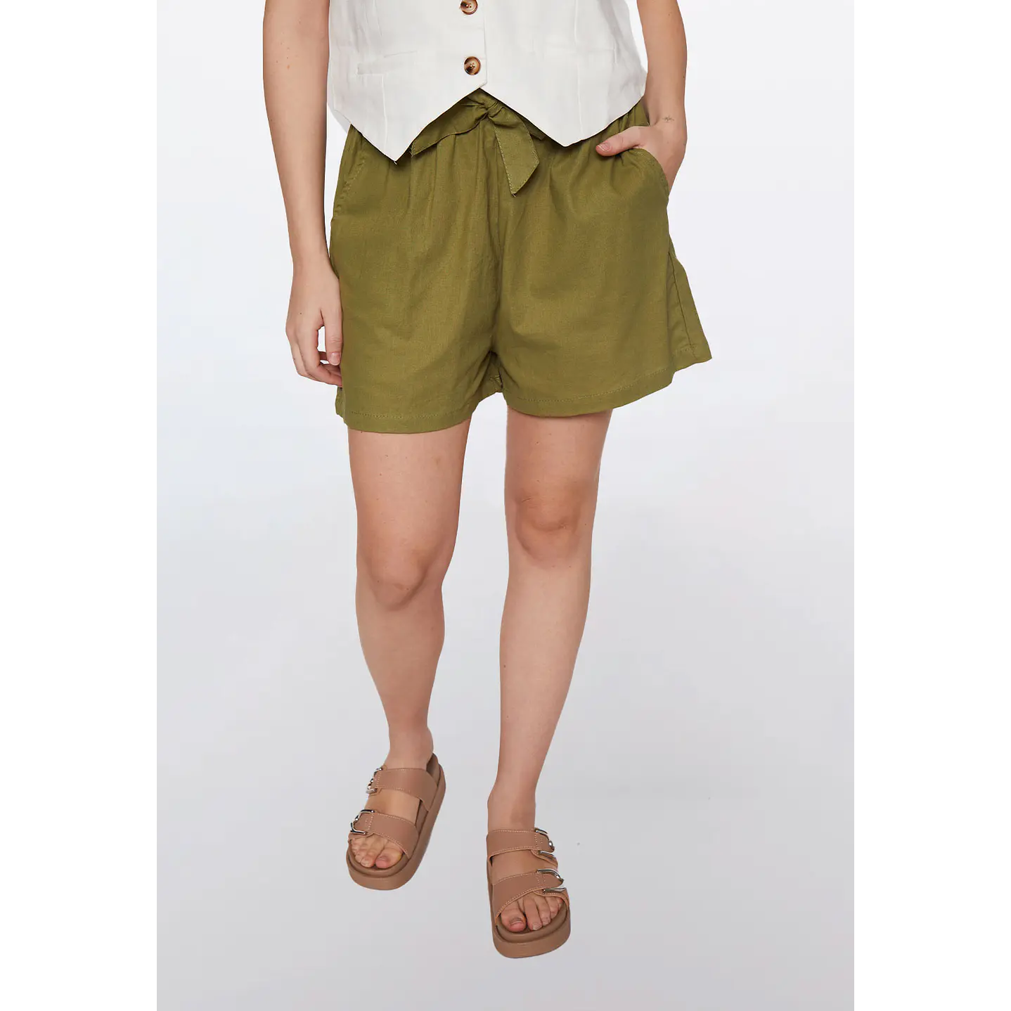 Short Mujer Tiro Alto Verde Familyshop 1