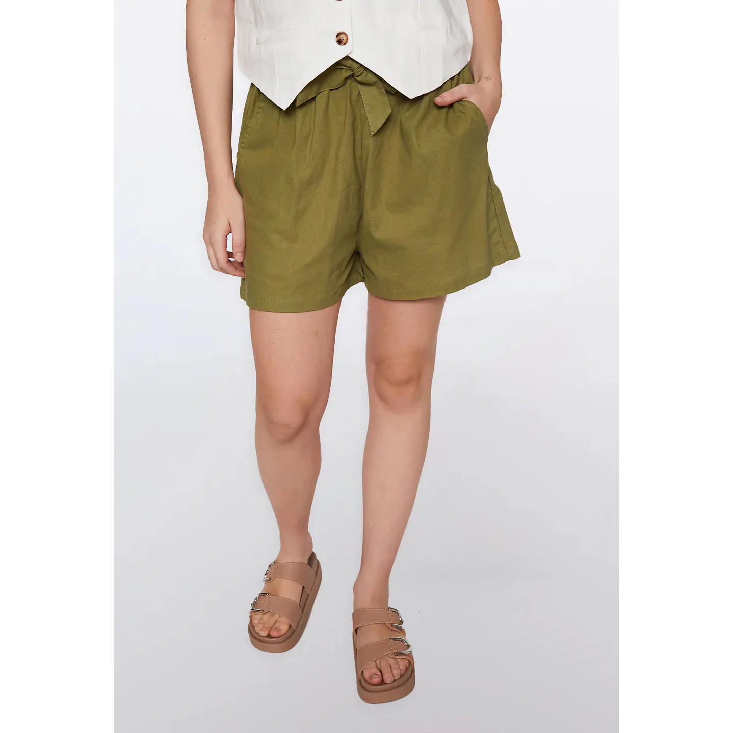 Short Mujer Tiro Alto Verde Familyshop 4