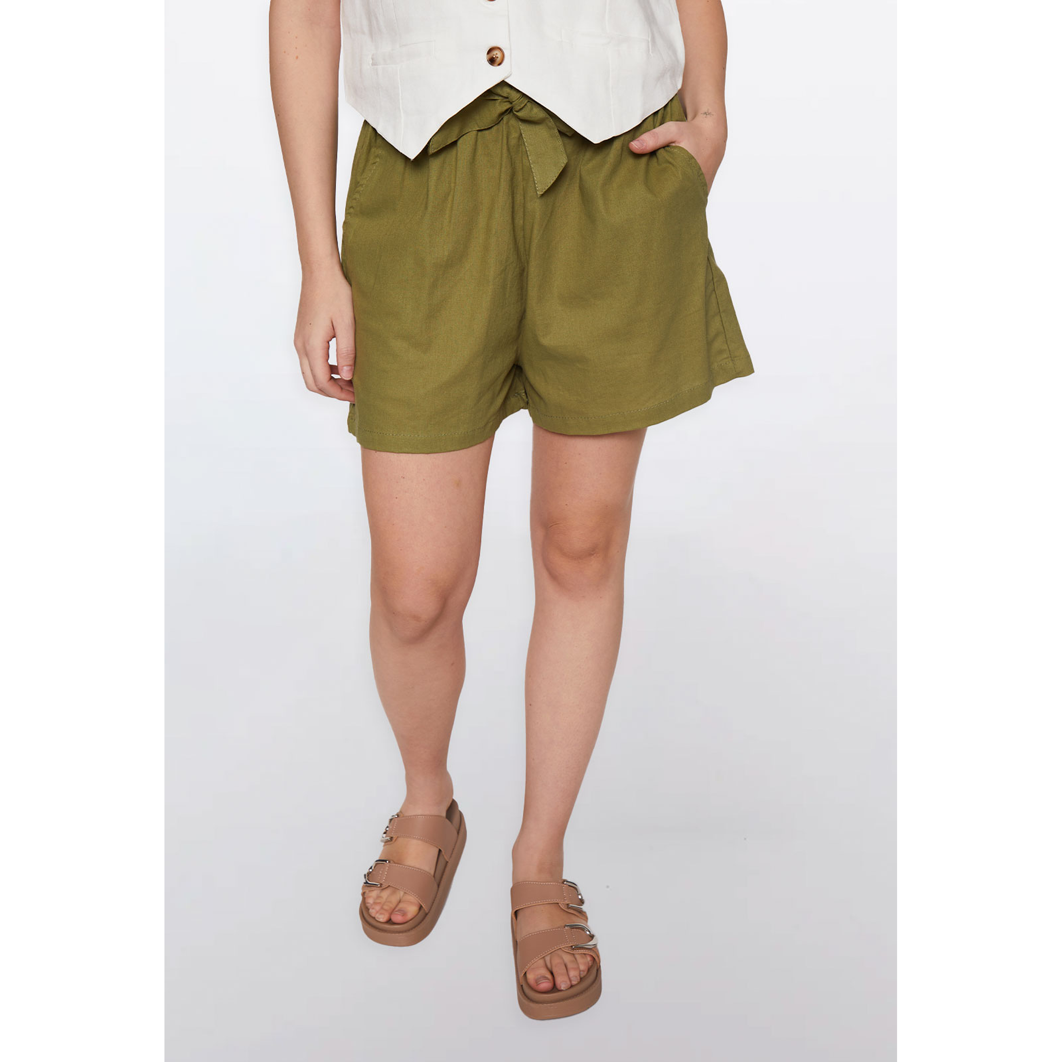 Short Mujer Tiro Alto Verde Familyshop 4