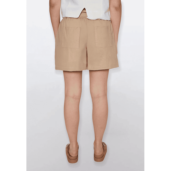 Short Mujer Tiro Alto Beige Familyshop 3
