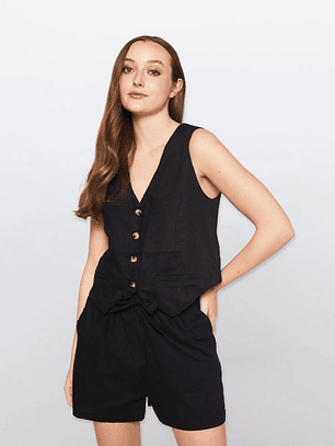 Vest Mujer Sin Mangas Negro Familyshop