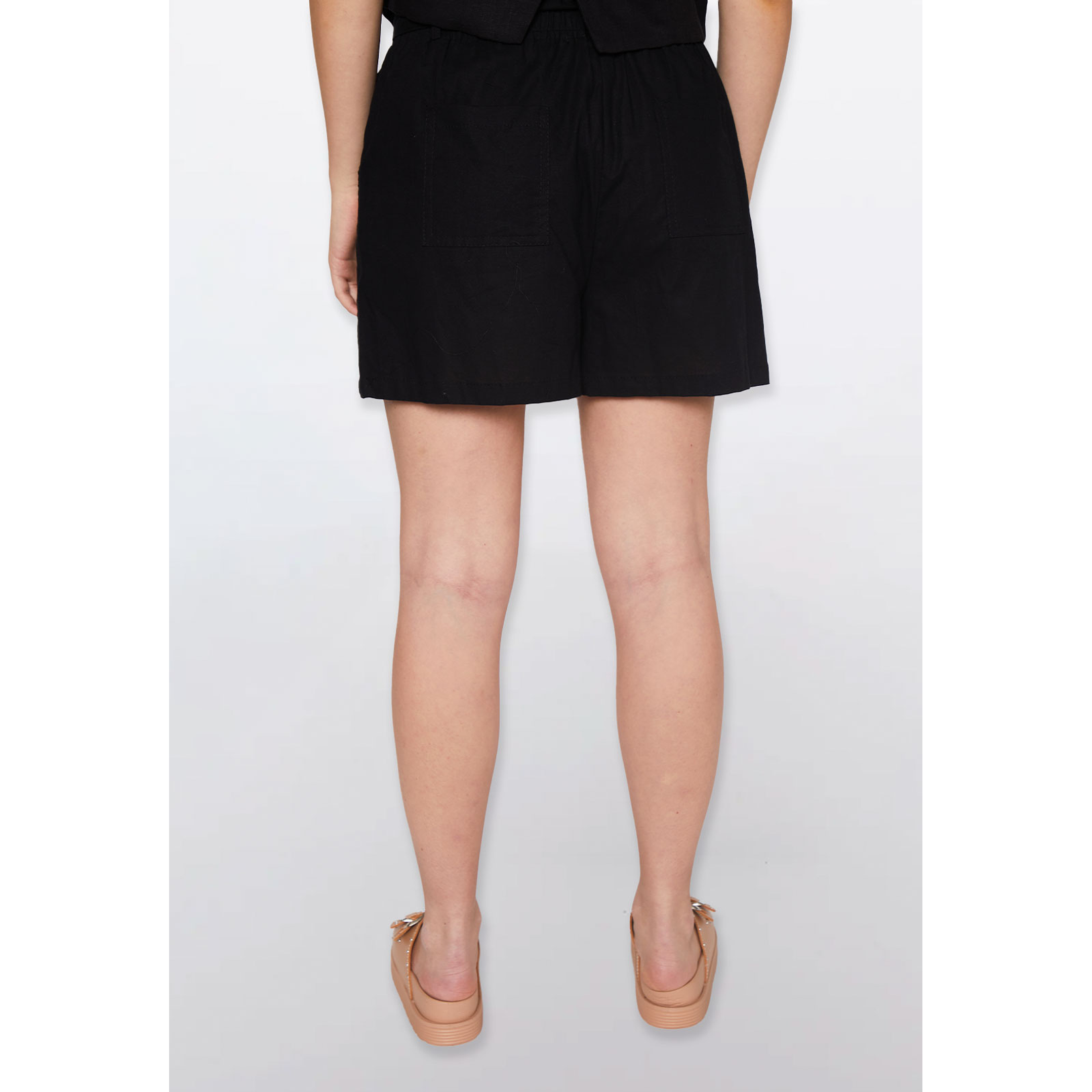 Short Mujer Lino Negro Familyshop 3